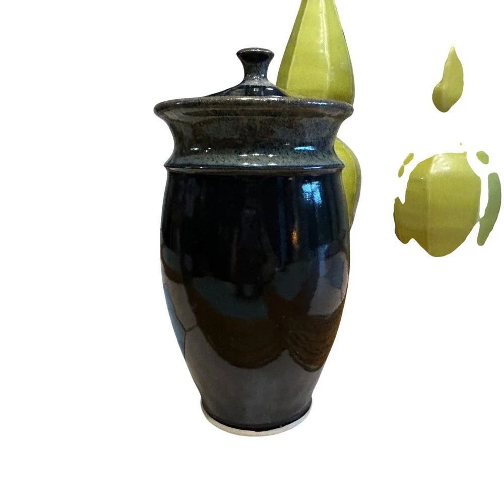 John Deneen Studio Pottery Canister 8.5